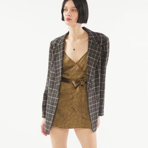 UO Riva Satin Wrap Romper